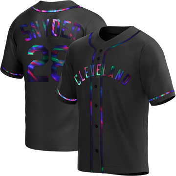 Replica Cory Snyder Youth Cleveland Guardians Black Holographic Alternate Jersey