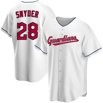 Replica Cory Snyder Youth Cleveland Guardians White Home Jersey