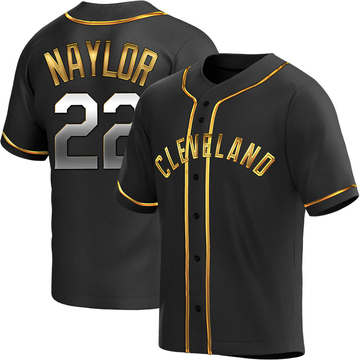 Nike Youth Cleveland Guardians Josh Naylor #22 Navy Road Cool Base Jersey