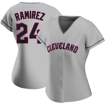 Women's Majestic Cleveland Indians #24 Manny Ramirez Replica Grey Road Cool  Base MLB Jersey