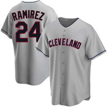 Women's Majestic Cleveland Indians #24 Manny Ramirez Replica Grey