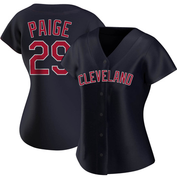 Women's Majestic Cleveland Indians #29 Satchel Paige Replica White Home  Cool Base MLB Jersey