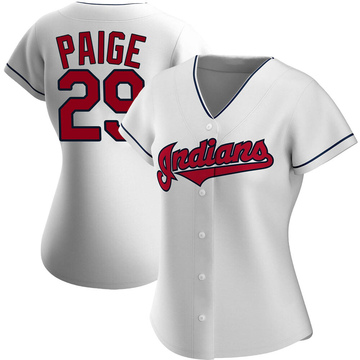 Women's Majestic Cleveland Indians #29 Satchel Paige Replica White