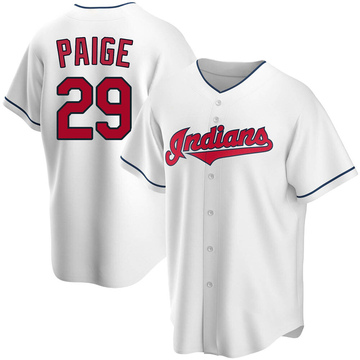 Men's Majestic Cleveland Indians #29 Satchel Paige Replica White Home Cool  Base MLB Jersey
