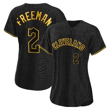 Replica Tyler Freeman Women's Cleveland Guardians Black Snake Skin City Jersey