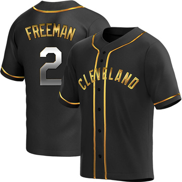 Replica Tyler Freeman Youth Cleveland Guardians Black Golden Alternate Jersey