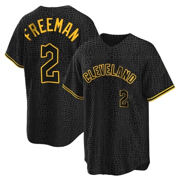 Replica Tyler Freeman Youth Cleveland Guardians Black Snake Skin City Jersey