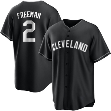 Replica Tyler Freeman Youth Cleveland Guardians White Black/ Jersey